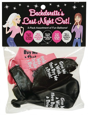 Bachelorette's Last Night Out! - 5 Pack Assorted Balloons GFF-122