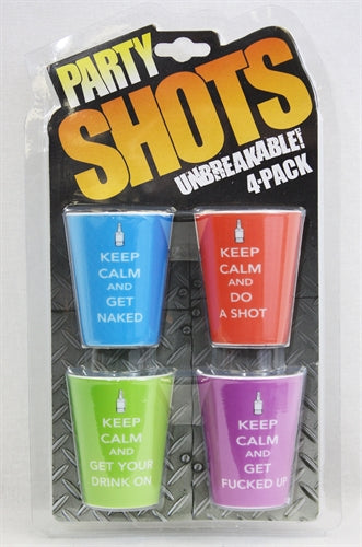 Party Shots - Unbreakable! 4-Pack - Keep Calm Set K-PSG4S413