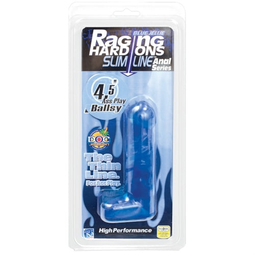 Raging Hard-Ons Slimline Anal Series - 4.5-Inch Ass Play Ballsy - Blue DJ0279-18