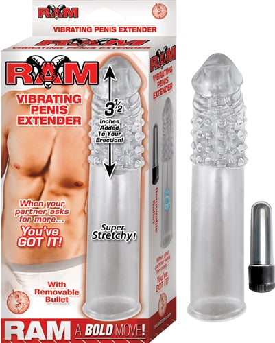 Ram Vibrating Penis Extender - Clear NW2467-1
