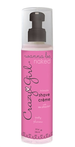 Crazy Girl Wanna Be Naked Intimate Shave Creme Pretty Plumeria 8 Oz. CE7021-08