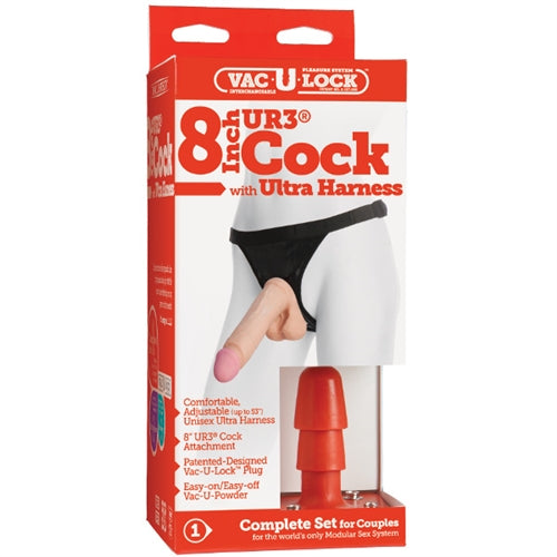 Vac-U-Lock 8-Inch Ur3 Cock With Ultra Harness DJ1050-16