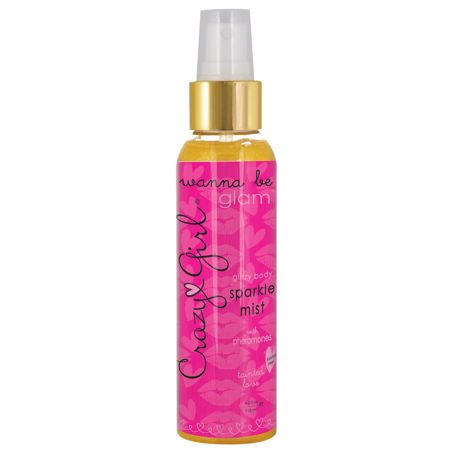 Crazy Girl Wanna Be Glam Glitzy Body Sparkle Mist With Pheromones - Tainted Love Gold - 4 Fl. Oz. / 118 ml CE7018-04