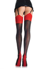 Opaque Contrast Backseam Stockings - Black - One Size LA-9705