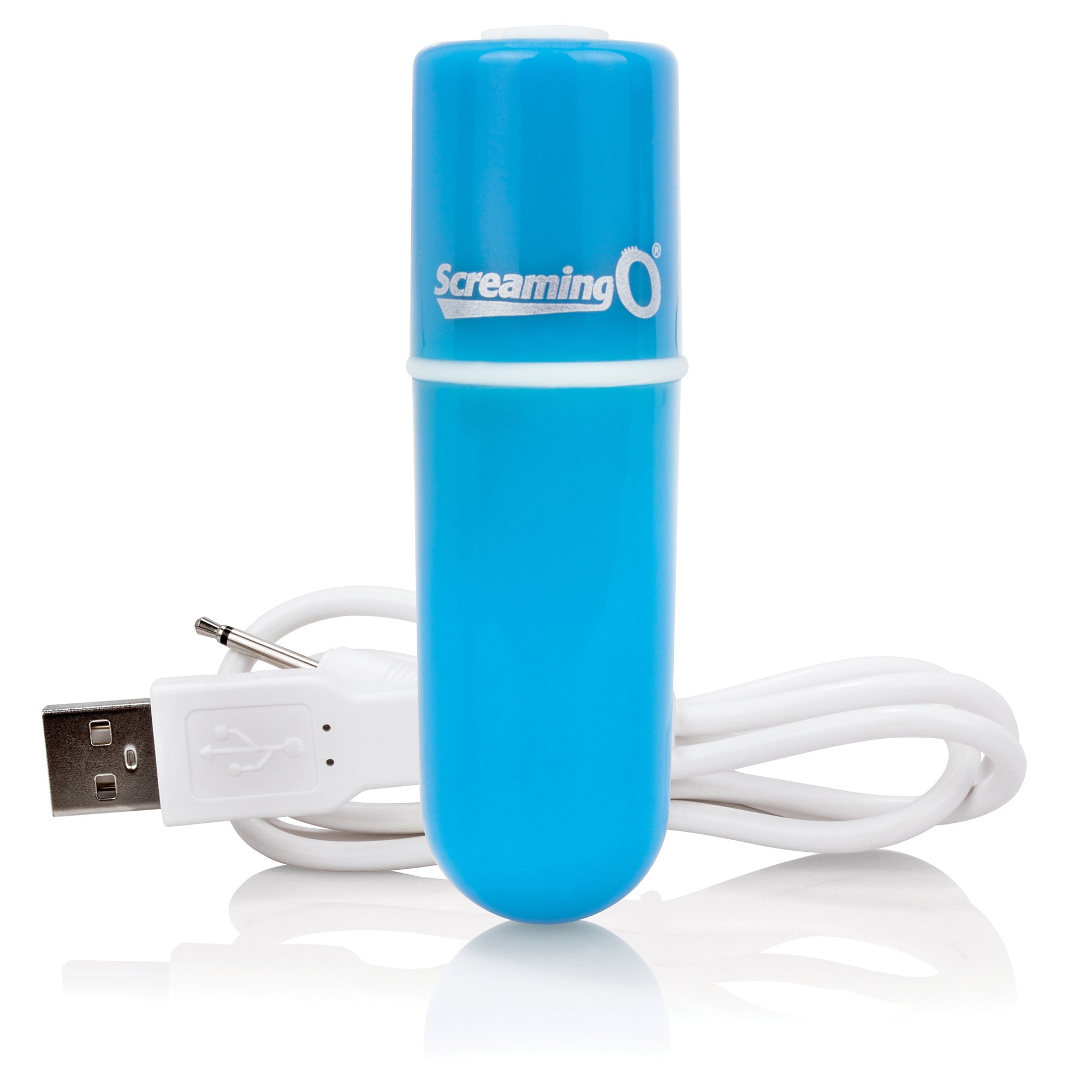 Charged Vooom Rechargeable Bullet Vibe - Blue - 6 Count Box AMV-BU-110D