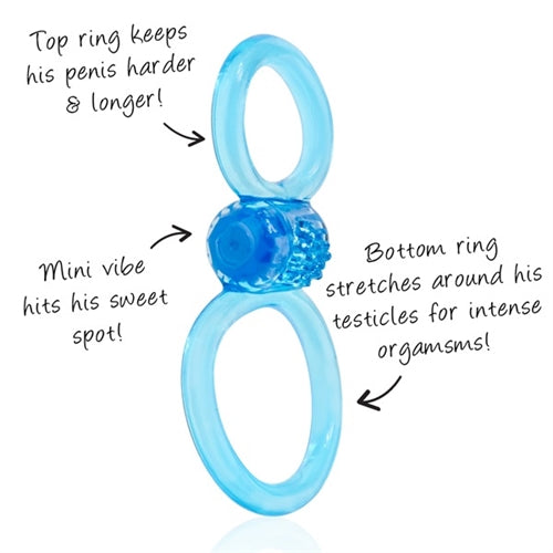 Ofinity Plus - Dual Vibrating Ring - 6 Count Box - Assorted Colors OFYP-110D