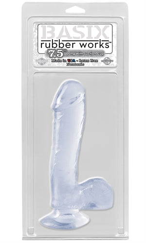 Basix Rubber Works - 7.5-Inch Dong With Suction Cup - Clear PD4221-20
