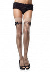 Sheer Pinstripe Thigh Highs - Nude/black - One Size LA-9222ND