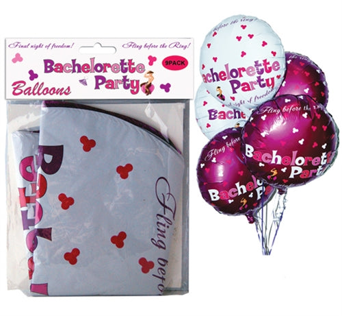 Bachelorette Party Foil Balloons - 9 Pack  Assorted Colors HTP2512