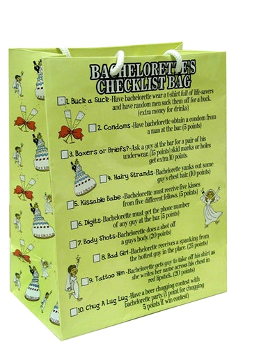 Bachelorette's Check List Gift Bag K-GB259