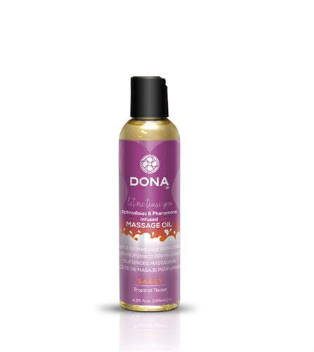 Dona Scented Massage Oil Sassy Aroma - Tropical Tease - 4.25 Fl. Oz. JO40518