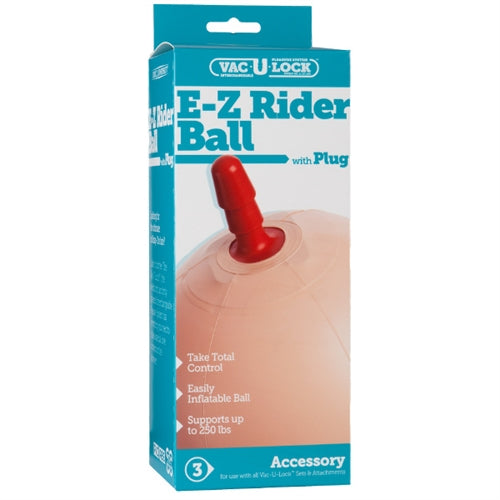 Vac-U-Lock - Ez Rider Ball With Plug - White DJ1010-05