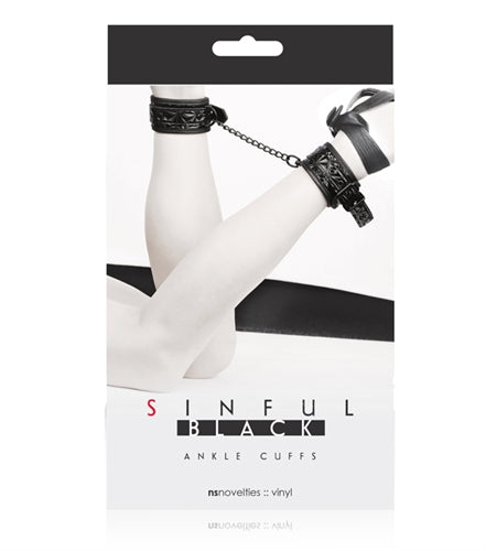 Sinful - Ankle Cuffs - Black NSN1224-13