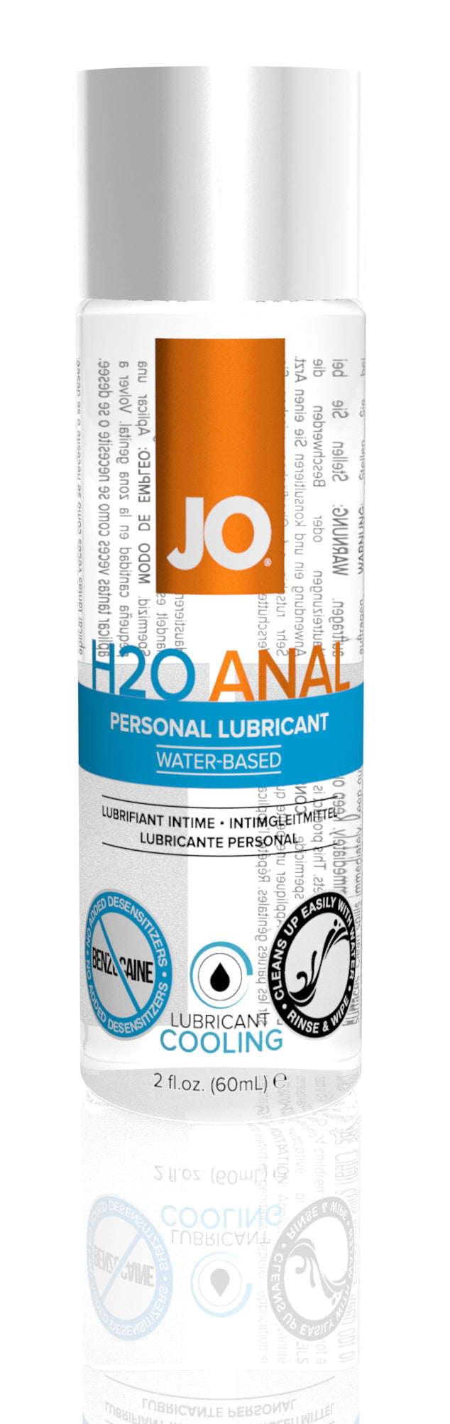 Jo H2O Anal Water-Based Cooling Lubricant - 2 Fl. Oz. / 60 ml JO40210