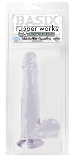 Basix 7.5in Dong With Suction Cup Clear PD4228-20
