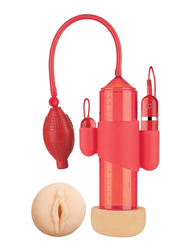 Supreme Vibrating Penis Pump - Vagina - Red NW2557-1