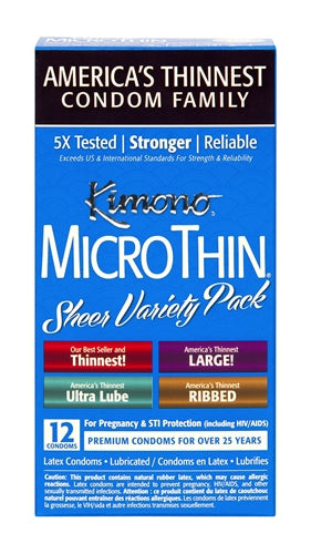 Kimono Microthin Sheer Variety Pack - 12 Pack KM09012