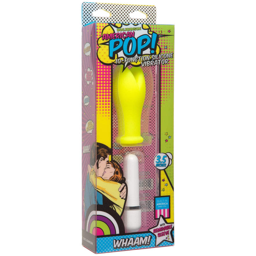 American Pop! Whaam! 10 Function Silicone Vibrator - Yellow DJ0500-39-BX