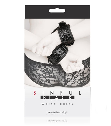 Sinful - Wrist Cuffs - Black NSN1223-13