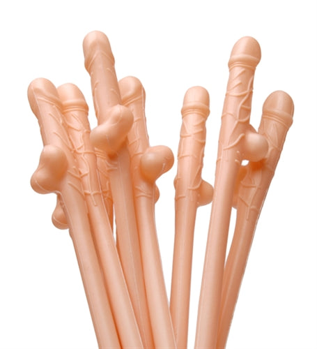 Penis Sipping Straws - Flesh - 10 Pack FR-AD668FLE