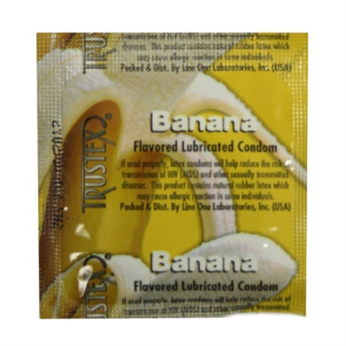 Trustex Flavored Lubricated Condoms - 3 Pack - Banana AL-4025