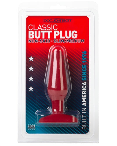 Non-Skid Butt Plug Slim Medium - Red DJ0244-15