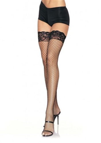 Industrial Net Stay Up Thigh Highs - Black - One Size LA-9201BLK