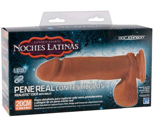 Noches Latinas - Pene Real Con Testiculos 8-Inch - Brown DJ5700-02