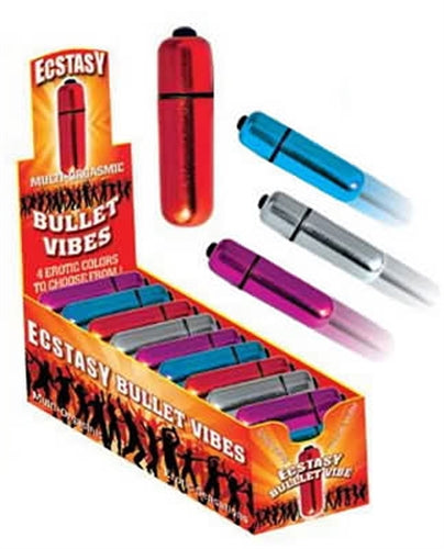 Ecstasy Bullet Vibes Assorted Colors 36pcs Per Display HTP2191D
