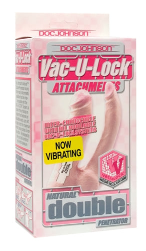 Vac-U-Lock Double Penetrator - Vibro - White DJ1015-05