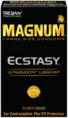 Trojan Magnum Large Size Ecstasy Ultrasmooth Lubricant - 10 Pack Tj64310 TJ64313