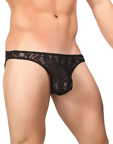 Stretch Lace Wonder Bikini - - Black - Medium MP-491162BKMD