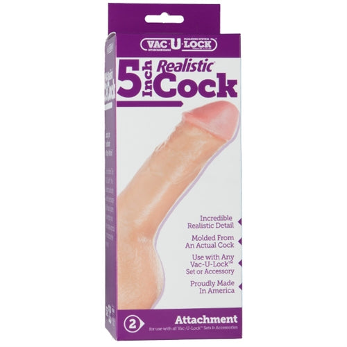 Vac-U-Lock 5-Inch Realistic Cock - White DJ1015-15
