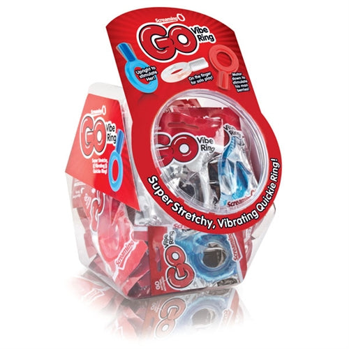 Go Vibe Ring - 36 Piece Fishbowl - Assorted Colors BWL-GO-110