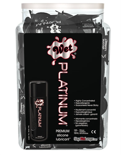 Display Wet Platinum Lubricant 120 Piece Bowl- 10 ml Pillows WT20749D