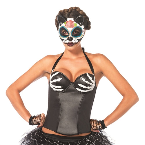 Bony Hands Wet Look Bustier - Small LA-2651S