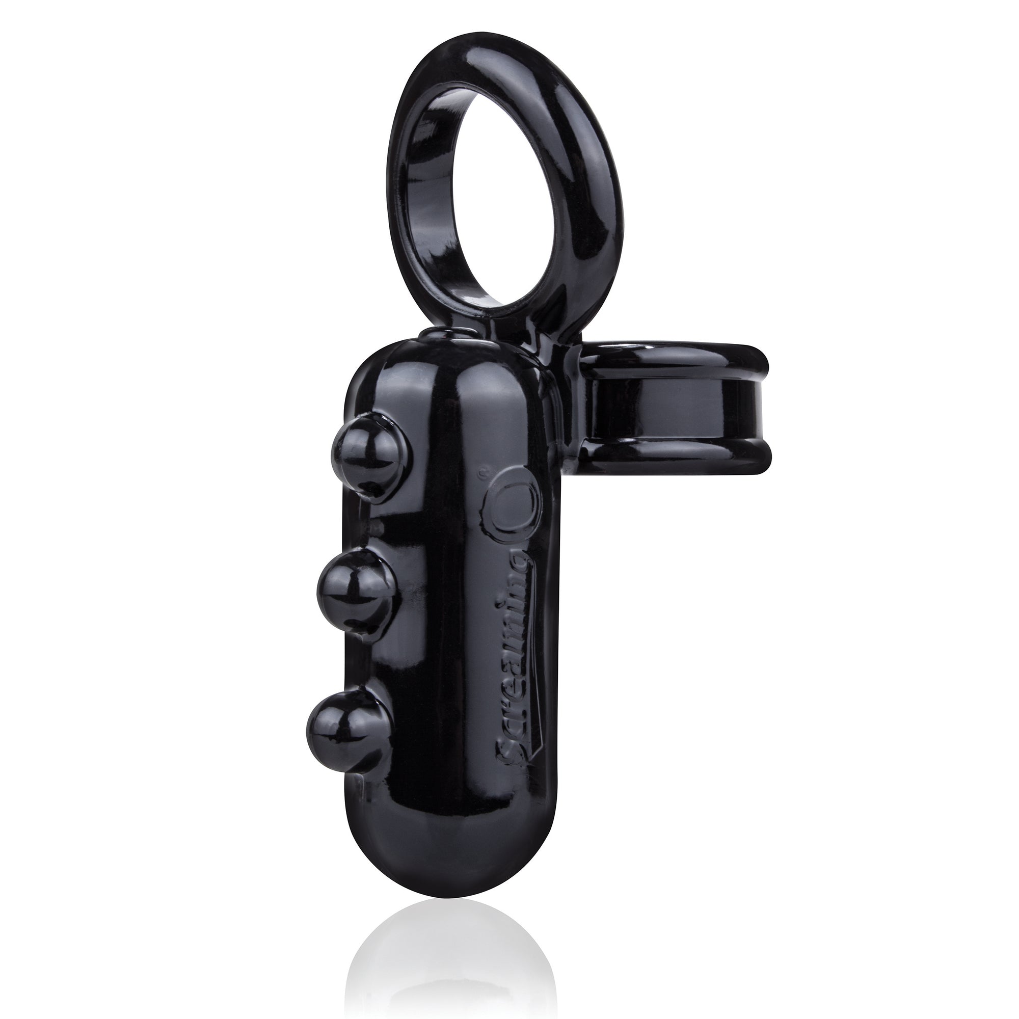 Dangle Stretchy C-Ring With Vibrating Ball Sling - Black - 6 Count DGL-BL-110D