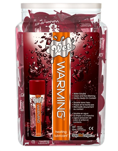 Wet Warming Gel Lubricant - Display - 120 Piece Fishbowl - 10 ml Pillows WT20655D