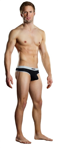 Sport Thong Athletic Mesh - Black and Grey - Small MP-432202BRSL