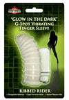 Glow-in-the-Dark Vibrating Ribbed Rider Finger Sleeve HTP2765