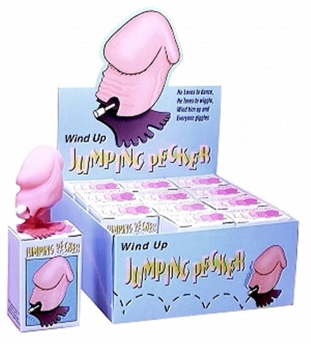 Wind-Up Jumping Pecker - 12 Count - Pop Box Display PD6424-99D
