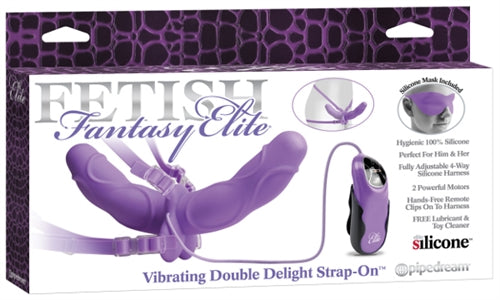 Fetish Fantasy Elite Vibrating Double Delight Strap-on - Purple PD4540-12
