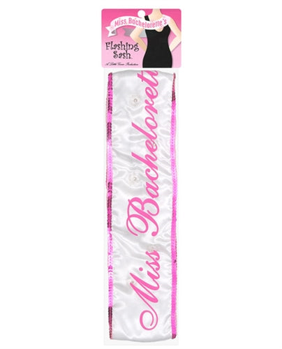 Miss Bachelorette Flashing Sash - White LG-NV025
