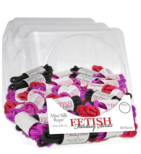 Fetish Fantasy Series Mini Silk Rope - Assorted Colors - 30 Pieces Display PD3864-99D