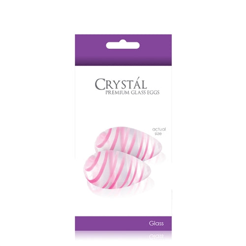 Crystal Premium Glass Eggs - Clear and Pink NSN0703-11