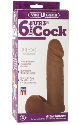 Vac-U-Lock 6-Inch Ur3 Cock - Brown DJ1015-32