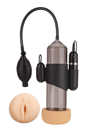 Supreme Vibrating Penis Pump - Vagina - Black NW2557-2