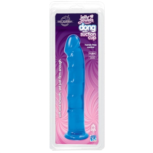 Jelly Jewel Dong W/suction Cup Sapphire DJ7012-02
