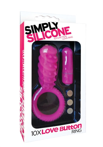 Simply Silicone 10x Love Button Ring - Pink ICB1089-2