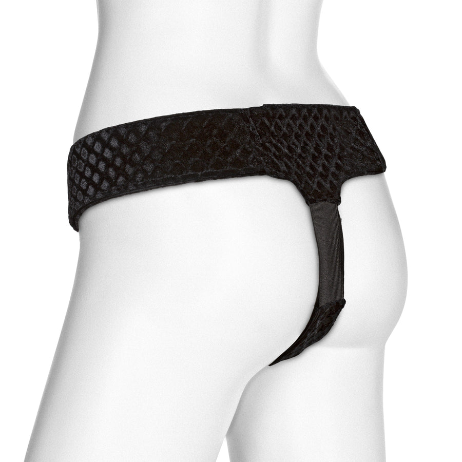 Vac-U-Lock Ez Rider Thong Velvet Harness With Plug DJ1090-20-BX